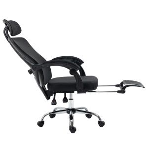 Office chair with footrest Titan Premium Quality textile-mesh black