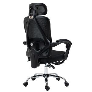 Office chair with footrest Titan Premium Quality textile-mesh black