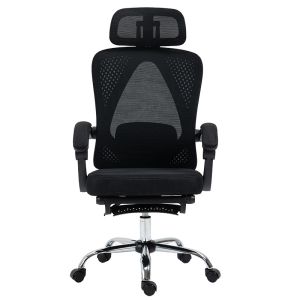 Office chair with footrest Titan Premium Quality textile-mesh black