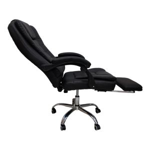 Office chair with footrest Worko Pu in black shade 66x62x113-121cm