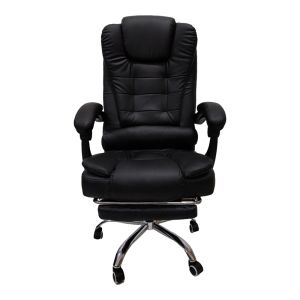 Office chair with footrest Worko Pu in black shade 66x62x113-121cm