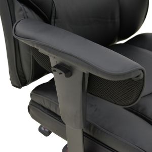 Офис стол с поставка за крака Zanci черен Pu 70x66x112-120см