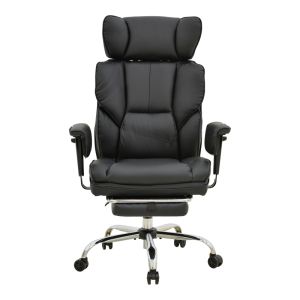 Офис стол с поставка за крака Zanci черен Pu 70x66x112-120см