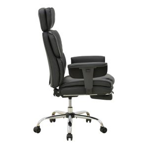 Офис стол с поставка за крака Zanci черен Pu 70x66x112-120см