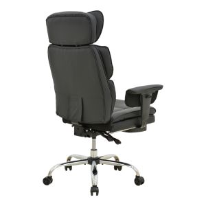 Офис стол с поставка за крака Zanci черен Pu 70x66x112-120см