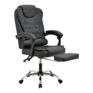 OFFICE CHAIR WITH FOOTREST AND MASSAGE MECHANISM VOLTER PU BLACK 62X70X110CM