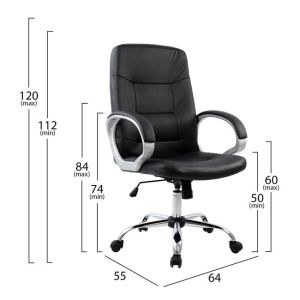 Office chair with chrome base 64x55x120cm Hm1024,01