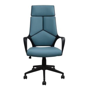 Office chair gray-light blue and black base 64x61x126cm Hm1054,06