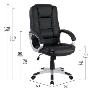 Office chair black 62x60x120cm Hm1091,01