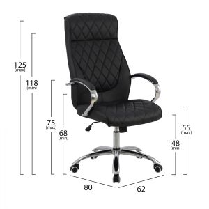 Office chair black 62x80x125cm Hm1098,01
