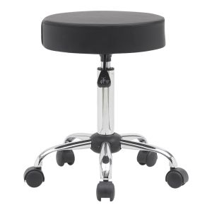 Office stool with wheels Uficio Pu in black shade 46x42x48-64cm
