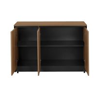 Office cabinet Oscar melamine in walnut-charcoal shade 120x40x80cm