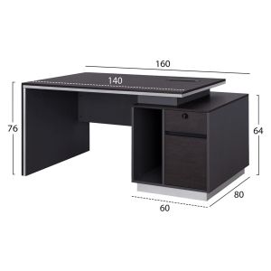Office cabinet with right cabinet Rosewood 160x80x76cm Hm2087r