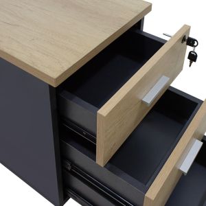 Office cabinet Lotus in oak-dark gray color 40x47x55cm