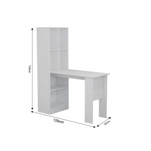Office desk with shelf, melamine, walnut color, 120x150cm