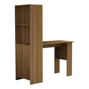 Office desk with shelf, melamine, walnut color, 120x150cm
