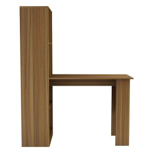 Office desk with shelf, melamine, walnut color, 120x150cm