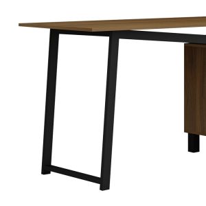 Office desk with drawers Prosper melamine color Walnut-black140x60x76cm