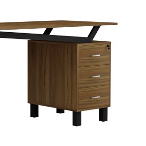 Office desk with drawers Prosper melamine color Walnut-black140x60x76cm
