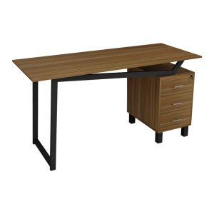 Office desk with drawers Prosper melamine color Walnut-black140x60x76cm