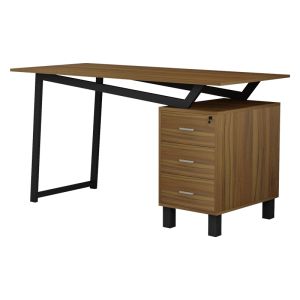 Office desk with drawers Prosper melamine color Walnut-black140x60x76cm