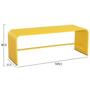 Bench 2-seater series Intrepid Hm6327.06 aluminum in yellow color 109.5x37.5x40.5hcm.
