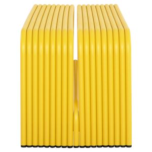 Bench 2-seater series Intrepid Hm6327.06 aluminum in yellow color 109.5x37.5x40.5hcm.