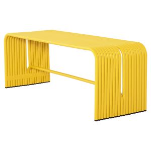 Bench 2-seater series Intrepid Hm6327.06 aluminum in yellow color 109.5x37.5x40.5hcm.
