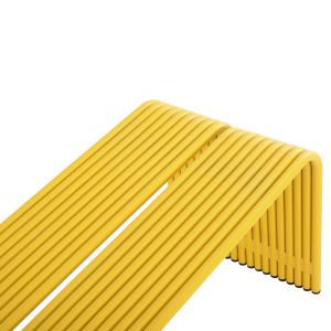 Bench 2-seater series Intrepid Hm6327.06 aluminum in yellow color 109.5x37.5x40.5hcm.