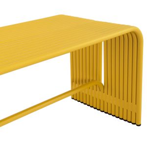 Bench 2-seater series Intrepid Hm6327.06 aluminum in yellow color 109.5x37.5x40.5hcm.