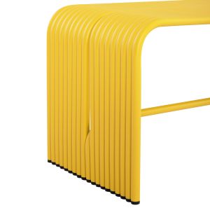 Bench 2-seater series Intrepid Hm6327.06 aluminum in yellow color 109.5x37.5x40.5hcm.