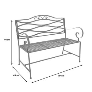 Benko metal bench in bronze color 114x45x95cm