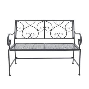 Cazpo metal bench in black color 114x45x90cm