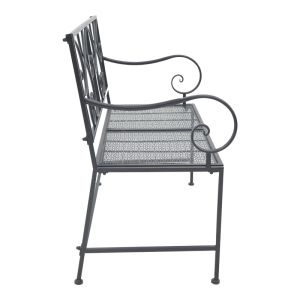 Cazpo metal bench in black color 114x45x90cm