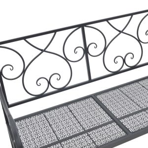 Cazpo metal bench in black color 114x45x90cm