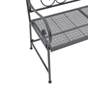 Cazpo metal bench in black color 114x45x90cm