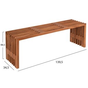 Bench Niya Hm9829 made of solid teak wood 139.5x34.5x48.5hcm