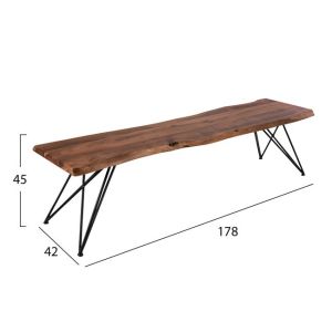 Bench Rio Hm8182 acacia solid wood 178χ42χ45