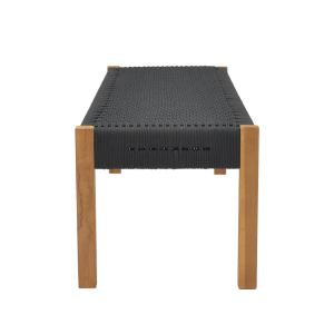 Bench Uma teak and rope in black shade 120x45x40cm