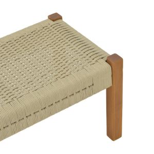 Uma bench, teak wood and rope in natural color 150x45x40cm