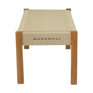 Uma bench, teak wood and rope in natural color 150x45x40cm