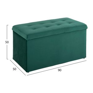 Bench with storage chest Cypress Hm279,13 plush green 90x50x52hcm