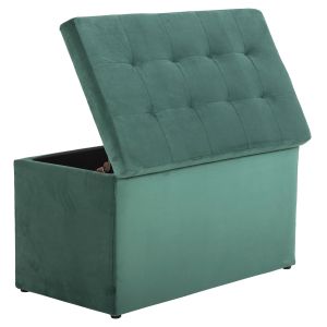 Bench with storage chest Cypress Hm279,13 plush green 90x50x52hcm