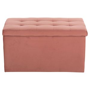 Bench with storage chest Punk ash rose plush 90x50x52hcm Hm279.12