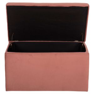 Bench with storage chest Punk ash rose plush 90x50x52hcm Hm279.12
