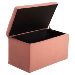Bench with storage chest Punk ash rose plush 90x50x52hcm Hm279.12