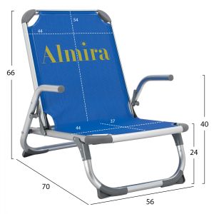 Beach chair Hm5053,01 blue aluminum 56x70x66cm