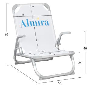 Beach chair Hm5053,03 white aluminum 56x70x66cm