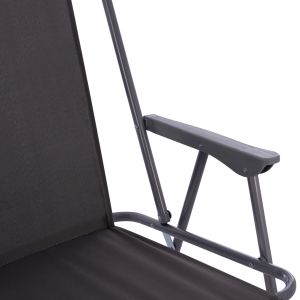 Beach chair Hm5148.01 gray fabric and metal base