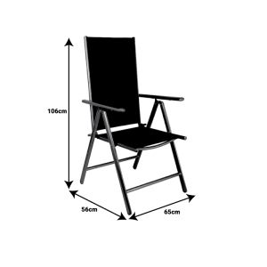 Beach chair made of anthracite aluminum and gray textile, 65x56x106cm